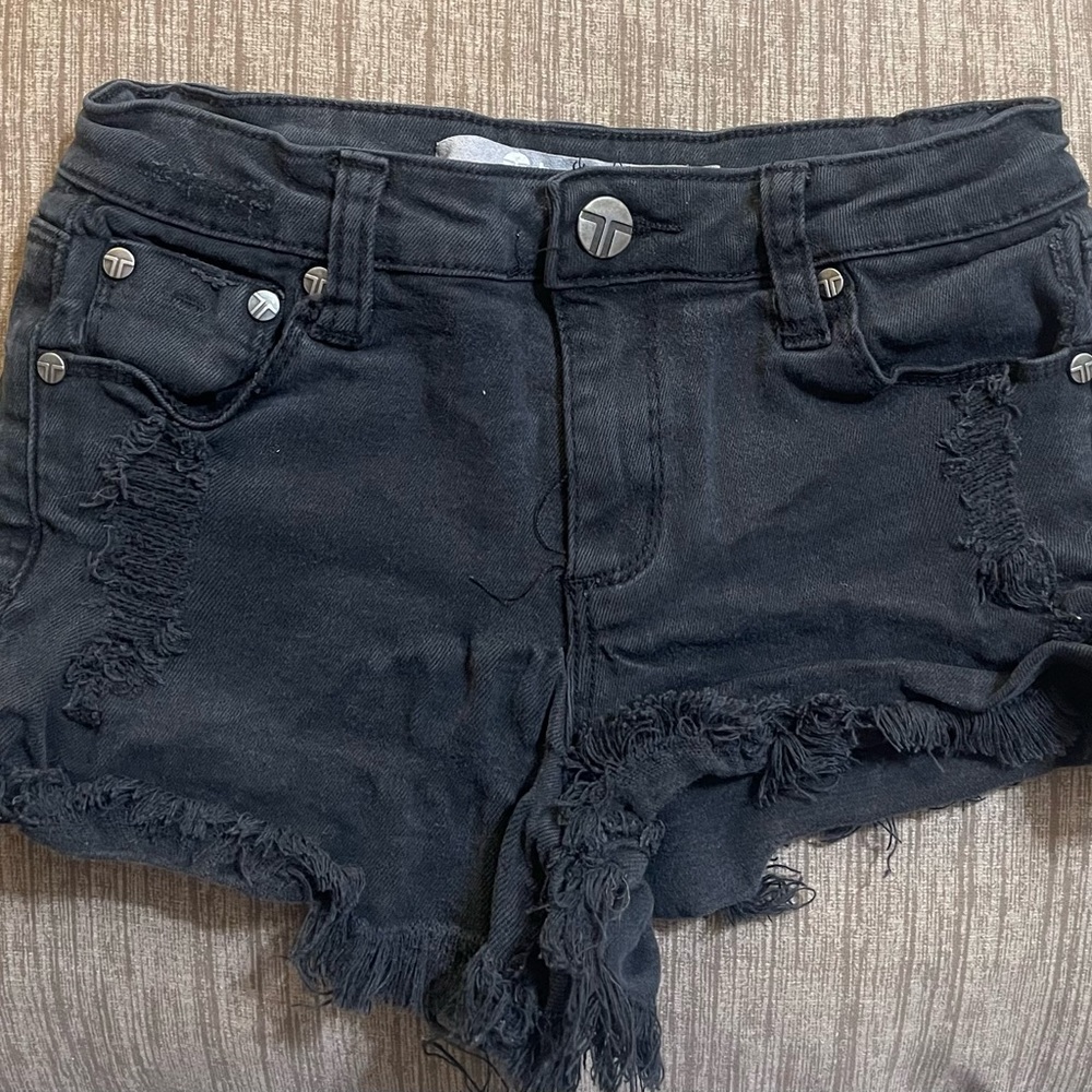 Tractr black jean shorts. Girls size 12